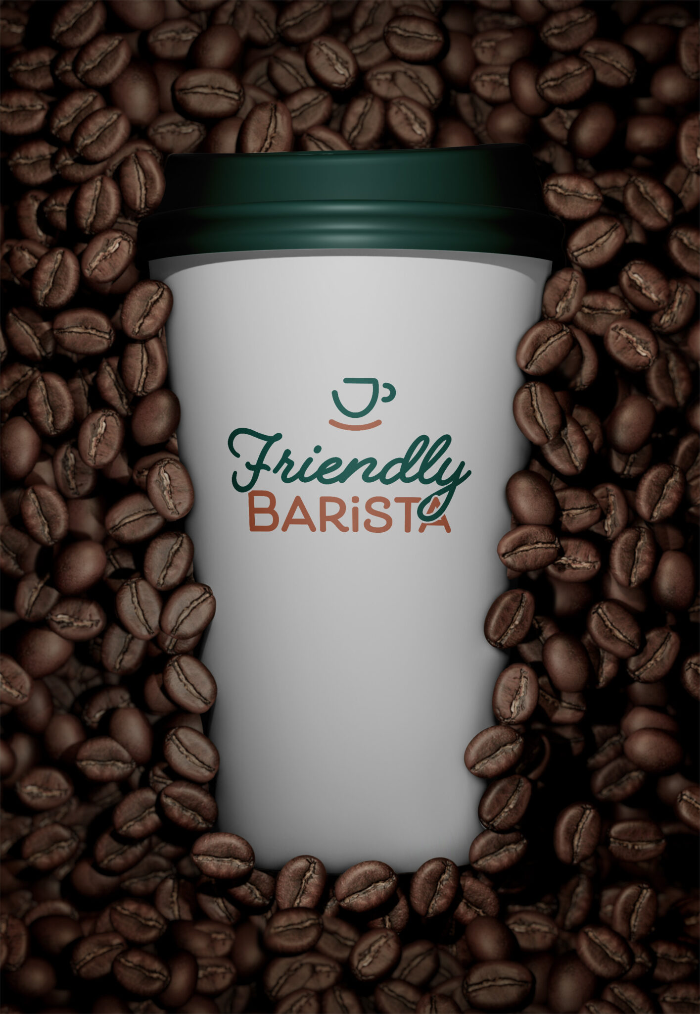 Friendly Barista Coffee Cup Mockup scaled