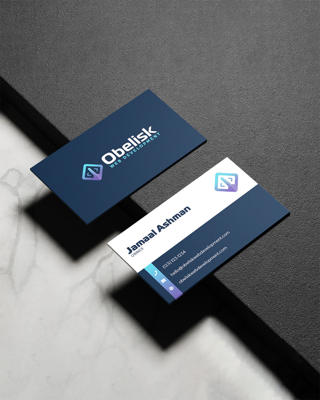Obelisk Business Card Mockup 2
